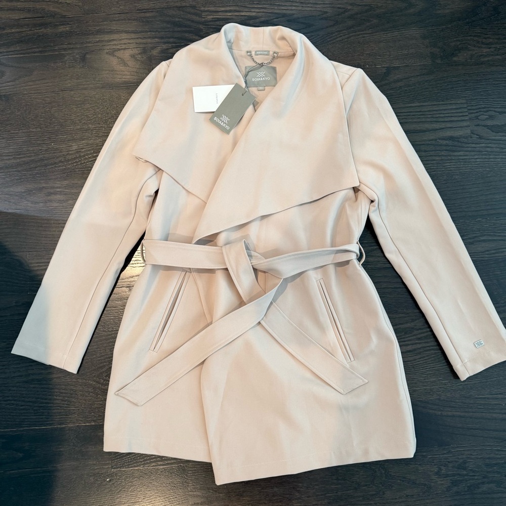 Soia & Kyo Pale Blush Wrap Trench Coat